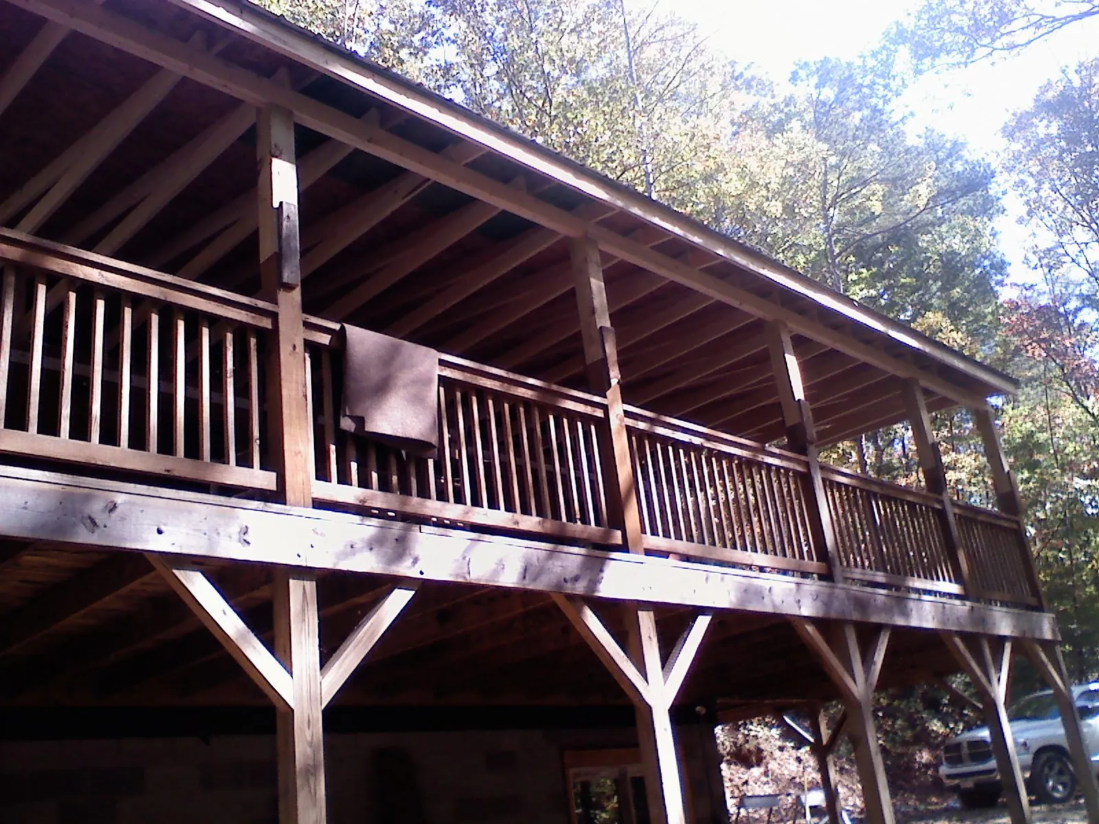 Timber framing under a new elevated porch and deck — Roof Leak Repair in Wright City by Roofing Brothers
